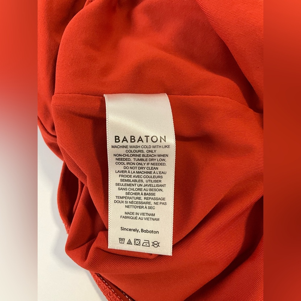 Aritzia Babaton Skintight Crewneck Long Sleeve Bodysuit‎ Orange Size - Picture 7 of 9